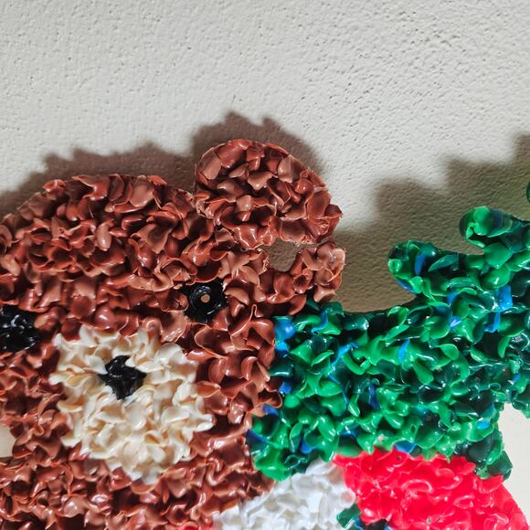 Vintage melted wax popcorn stocking and toys decoration - Picture 3 of 3